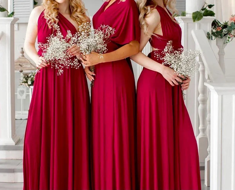 Rust Bridesmaid Dress Infinity Multiway Maxi Bridesmaid Dress