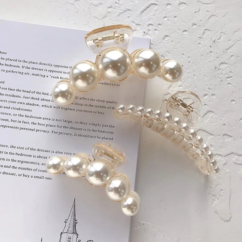 Simulated Pearl Hair Claws Hair Clips