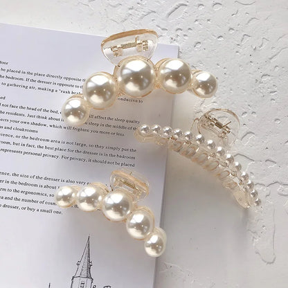 Simulated Pearl Hair Claws Hair Clips