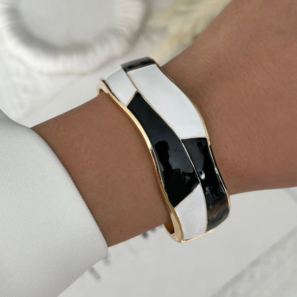 Round Bangles Exaggerated Geometric Wide Cuff Bracelets Hip Hop