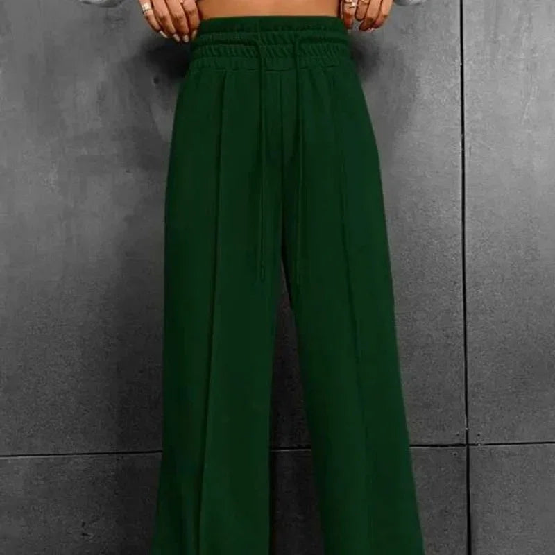 Sports straight tube loose fitting wide leg pants