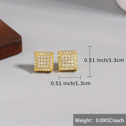 Square Classic Zircon Ear Studs Earrings