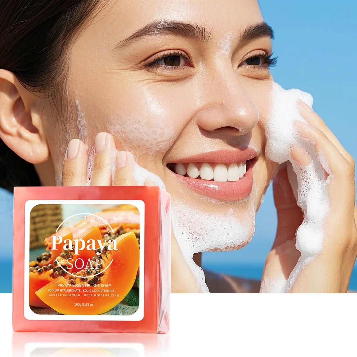 Jabón nutritivo artesanal con extracto de papaya B+