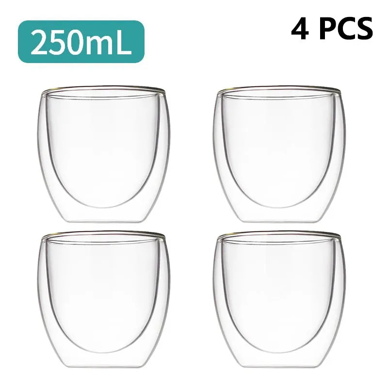 Transparent Glass Coffee Cup Mug