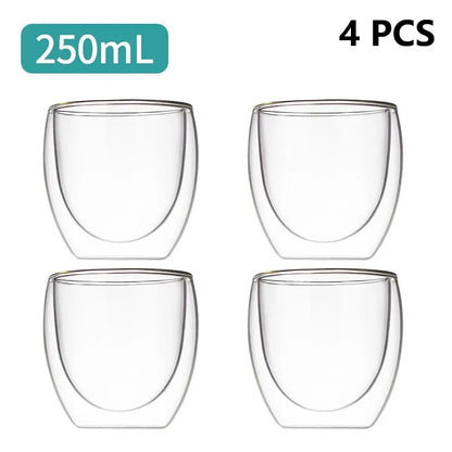 Transparent Glass Coffee Cup Mug
