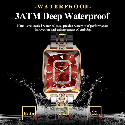 Luxury Rectangle Waterproof Quartz Watches