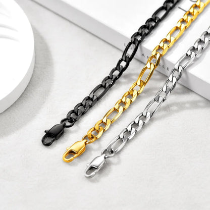 U7 Ankle Cuban Link Snake Figaro Bracelets