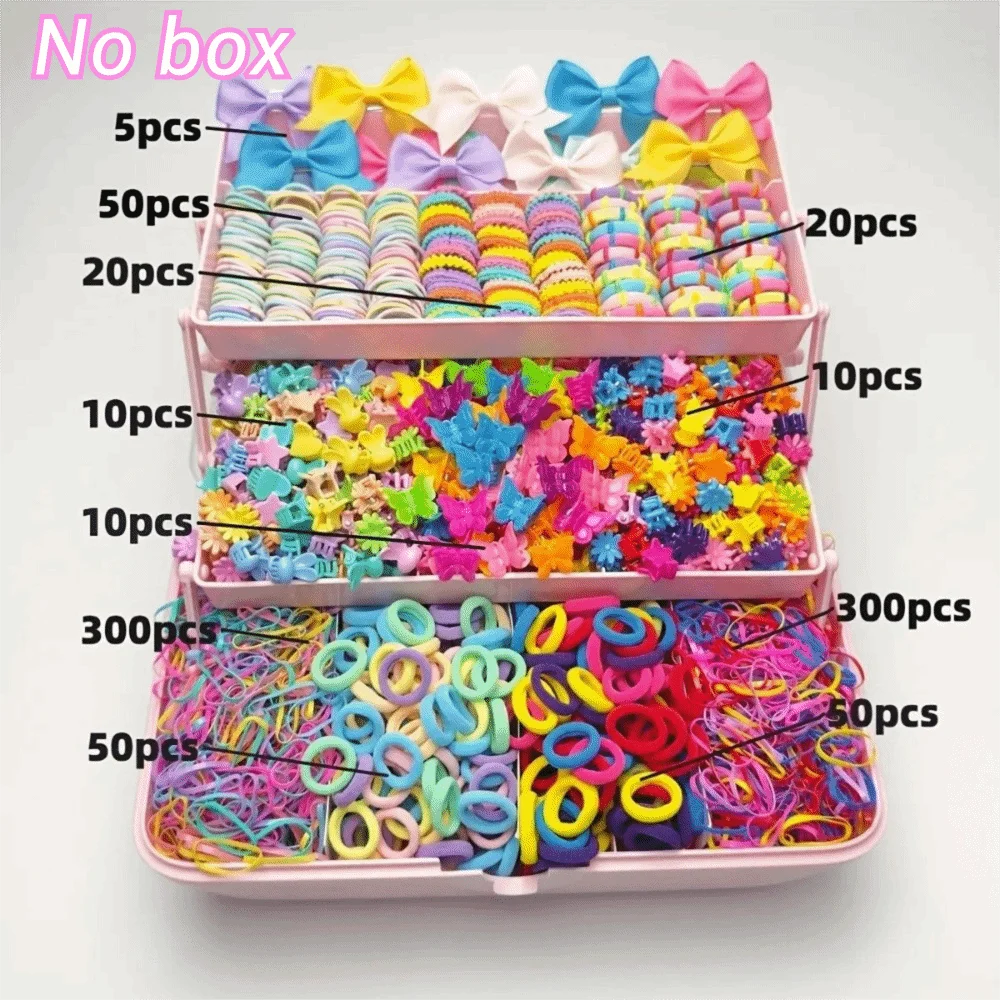 Bow High Elastic Hair Accessories Set No Hurt Hair Colorful Girls Hair Bands