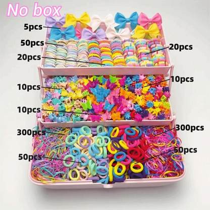 Bow High Elastic Hair Accessories Set No Hurt Hair Colorful Girls Hair Bands