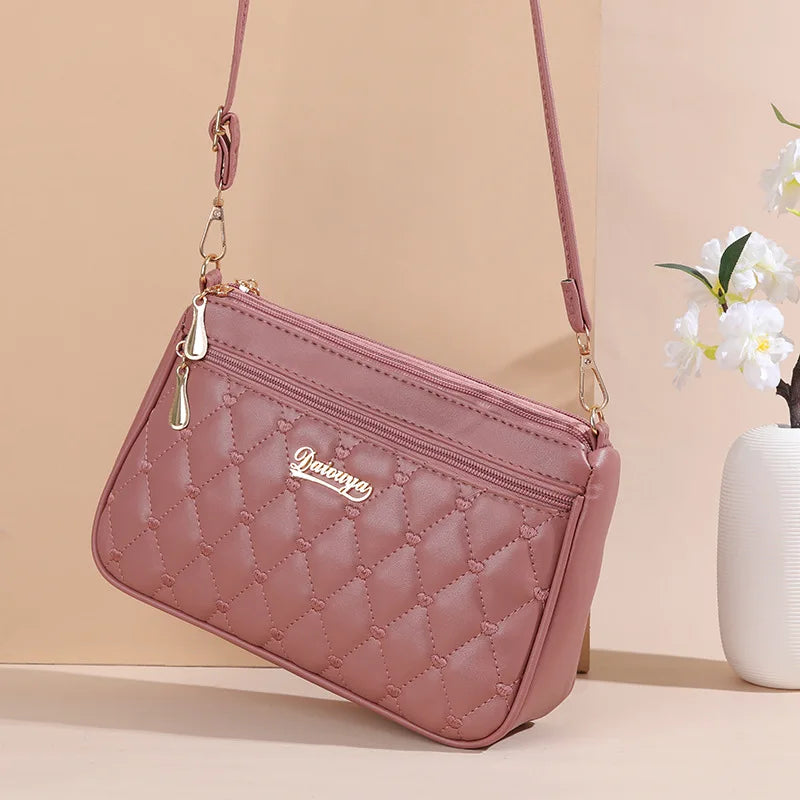 PU Leather Crossbody Large Capacity Embroidery Thread Small Handbags
