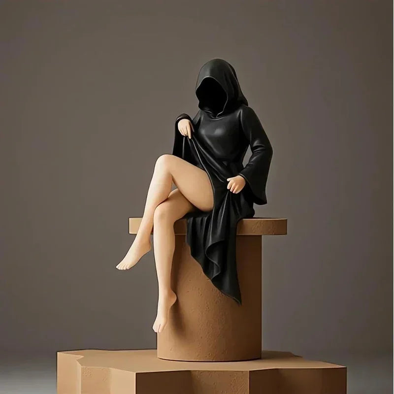 HOT Sexy 3d Mysterious Statue Gothic Black Robe Queen