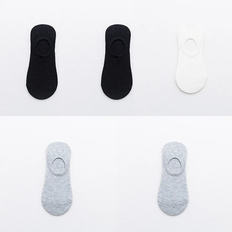 5Pairs Slippers Cotton Invisible Socks