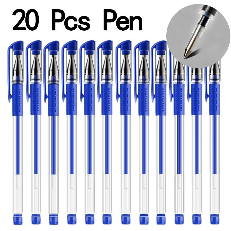 20/50 Pcs Gel pens Set Black Blue Red Refill Gel School