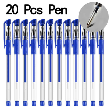 20/50 Pcs Gel pens Set Black Blue Red Refill Gel School