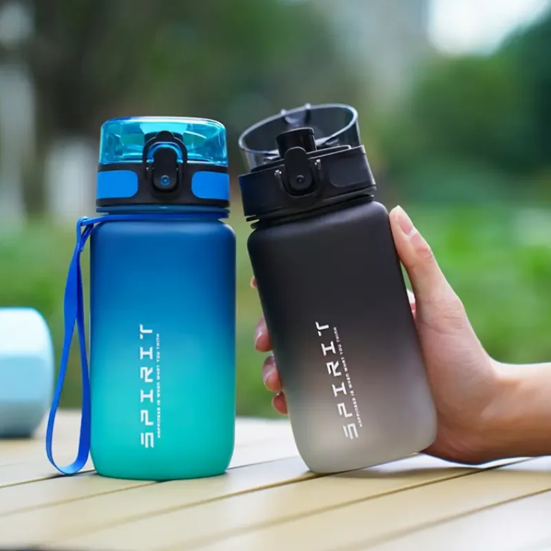 500ml/650ml Gradient Sports Water Bottle with Time Marker