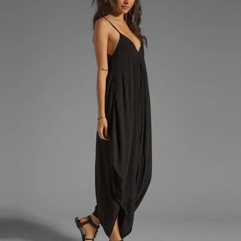 Sexy V-Neck Sleeveless Jumpsuits Casual Loose Rompers