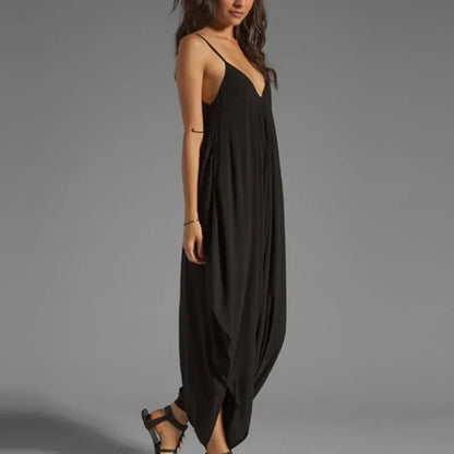 Sexy V-Neck Sleeveless Jumpsuits Casual Loose Rompers