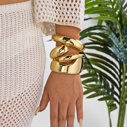 Wide Cuff Chunky Bangle Bracelet