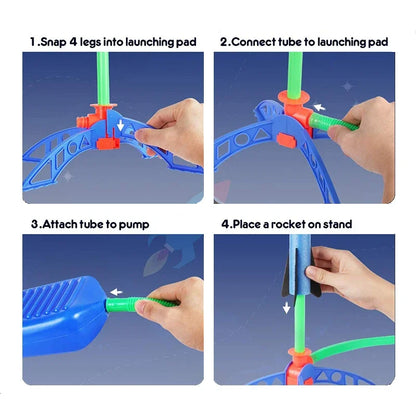 Kids Outdoor Rocket Foot Pump Air Pressing Soaring Rocket Toy