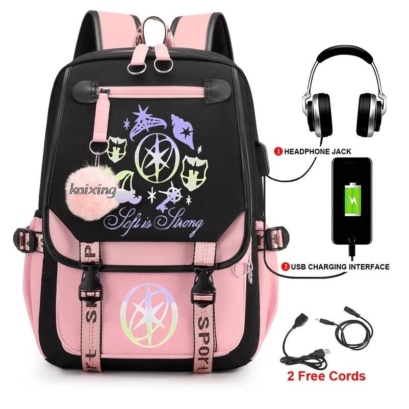 Katseye Funny Print Backpacks Sweet Soft Capacity Student Schoolbag
