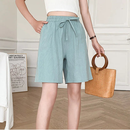 Casual Cotton High Waisted Pants