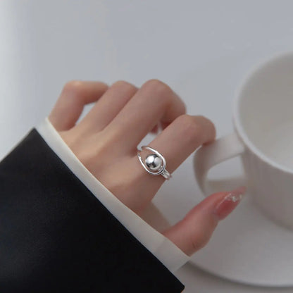 925 Sterling Silver Retro Geometric Asymmetric Rings