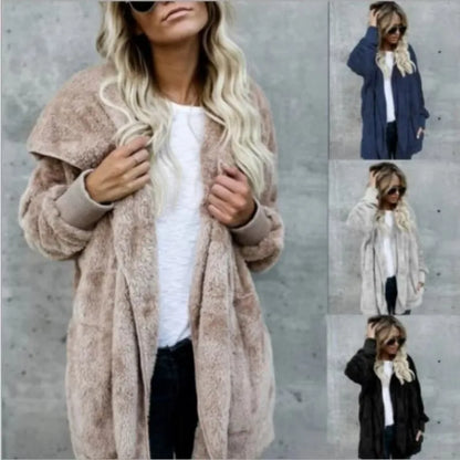 Sweatshirt Long Autumn Winter Long Sleeve Double Side Wear Flurry Loose Coats