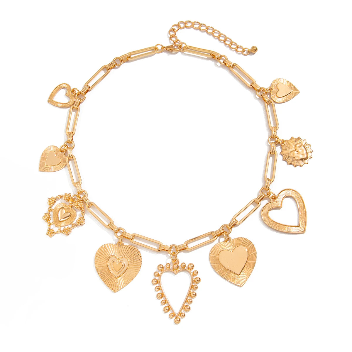 Goth Big Love Heart Pendant Choker Necklace