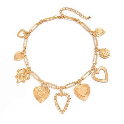 Goth Big Love Heart Pendant Choker Necklace
