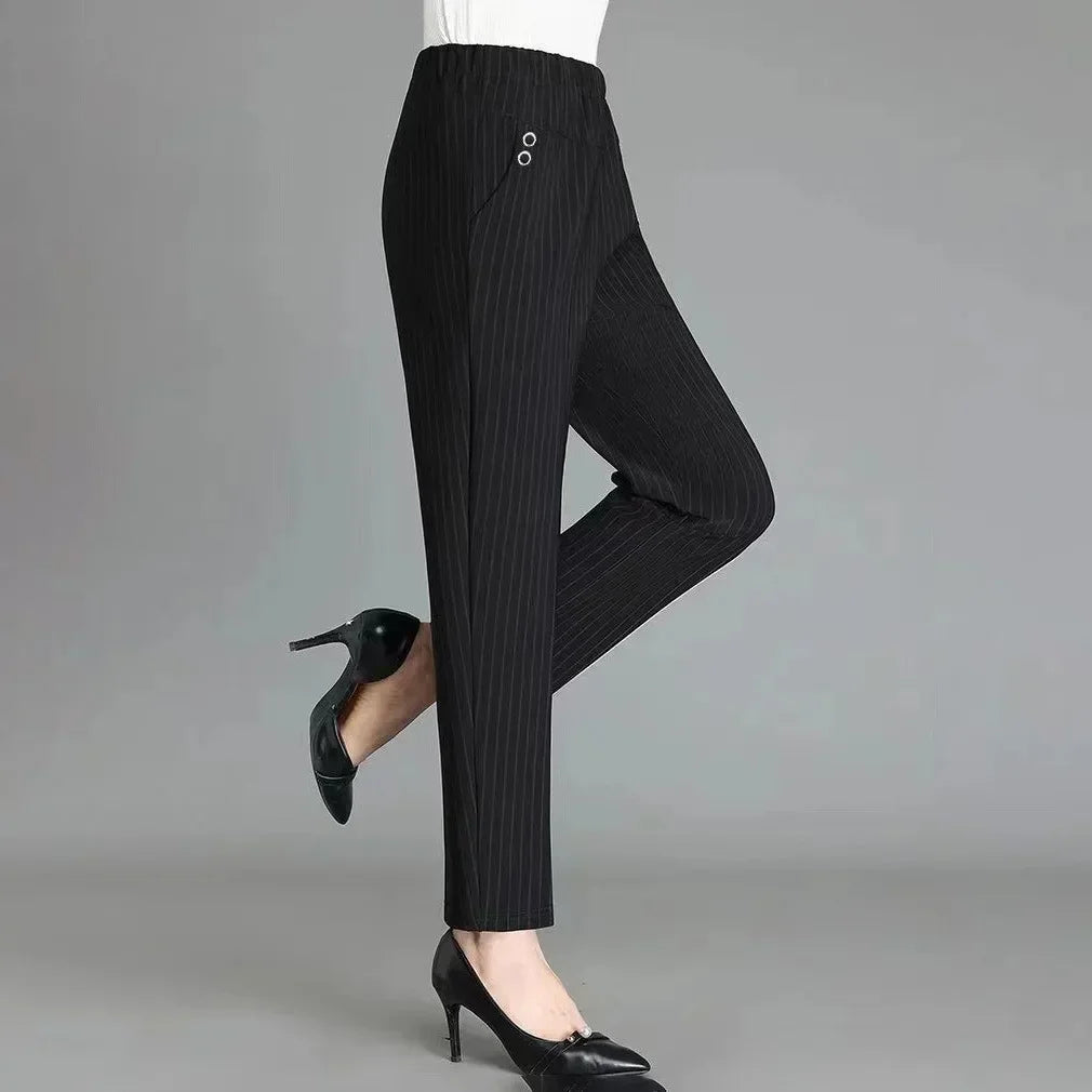 Thickened Fleece-Lined High-Waisted Casual Pants