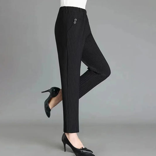 Thickened Fleece-Lined High-Waisted Casual Pants