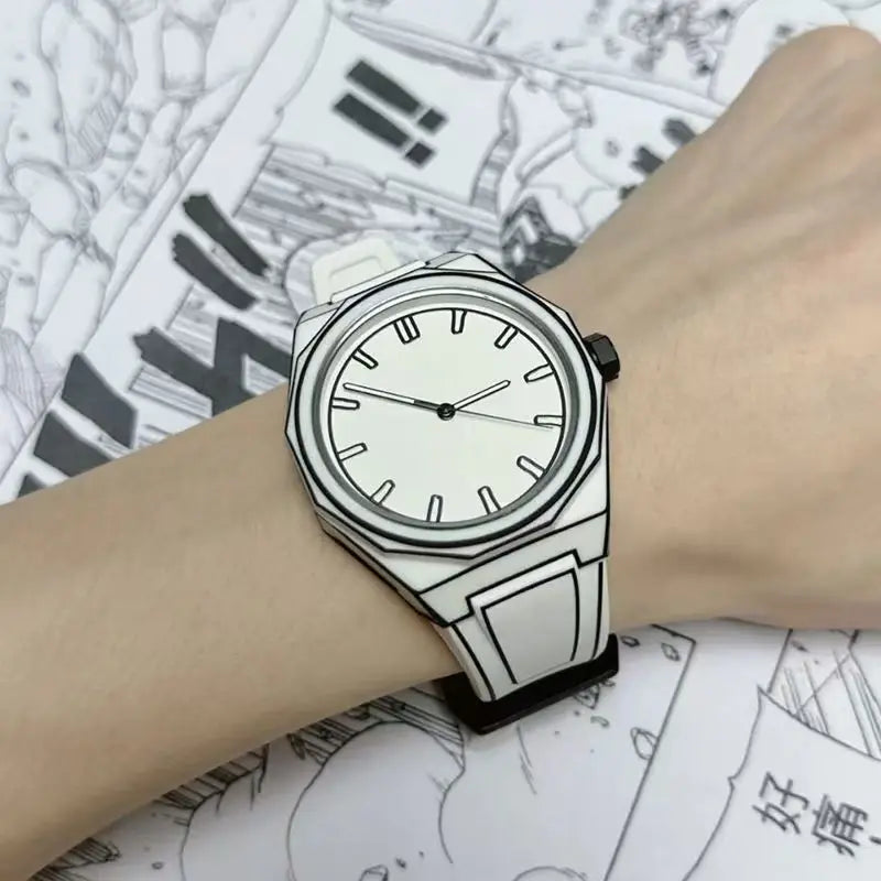 Quartz Soft Silicone Waterproof Comic-book Style Wristwatch