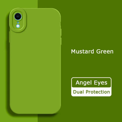 Angel Eyes Liquid Silicone Phone Case for iPhone X XR XS Max Full Protective Soft Waterproof Mobile Cover