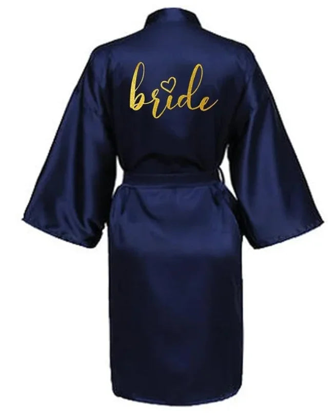 Bride Robe Kimono Satin Pajamas Bridesmaid Bathrobe