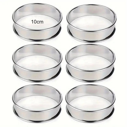 6PCS Stainless Steel Mousse Cake Mold