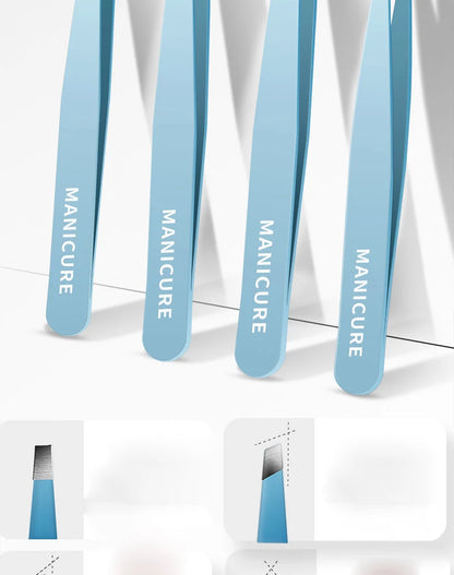 Eyebrow Colorful Stainless Steel Slanted Eye Brow Clips Removal