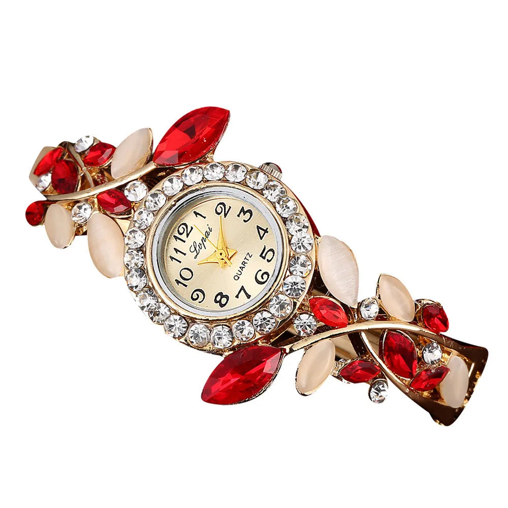 Luxury Colored Diamond Bezel Elegant Bracelet Watches