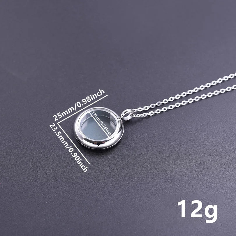 Twist Locket Pendant Photo Floating Charm Necklace