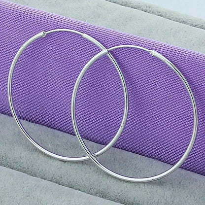 DANA 925 Silver Round Circle Hoop Earrings