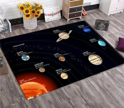 Solar System Rug Planet Galaxy Design Floor Mat