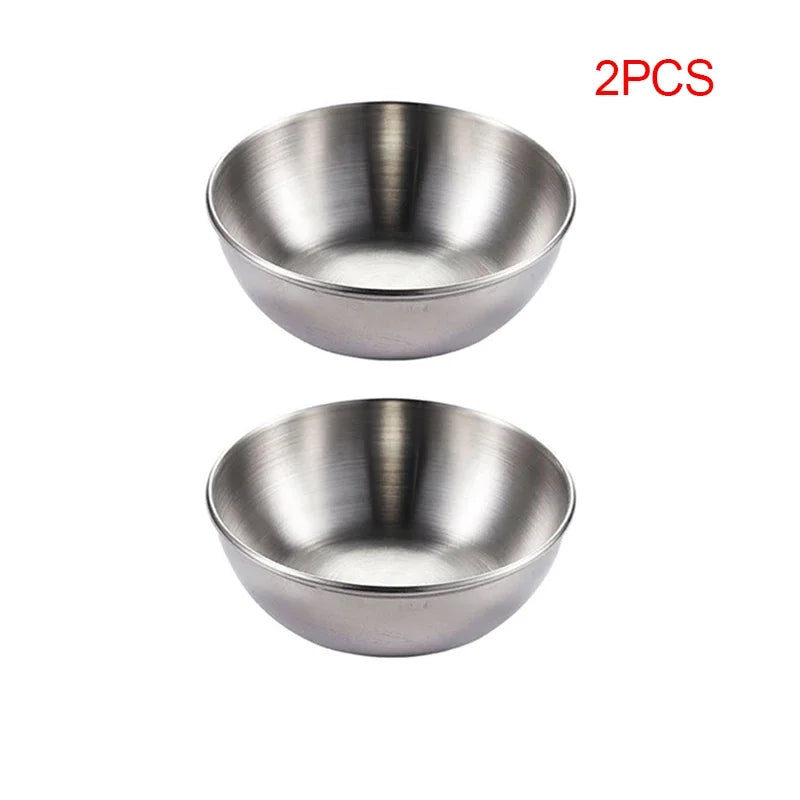 4pcs 2pcs Stainless Steel Golden Sauce Dishes Appetizer