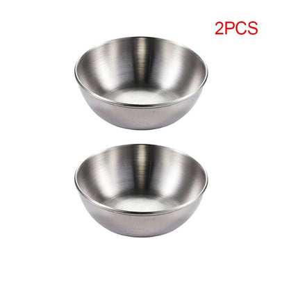 4pcs 2pcs Stainless Steel Golden Sauce Dishes Appetizer