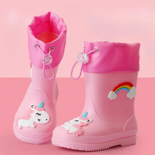 Buckle rain beautiful water thick soles non-slip rain boots