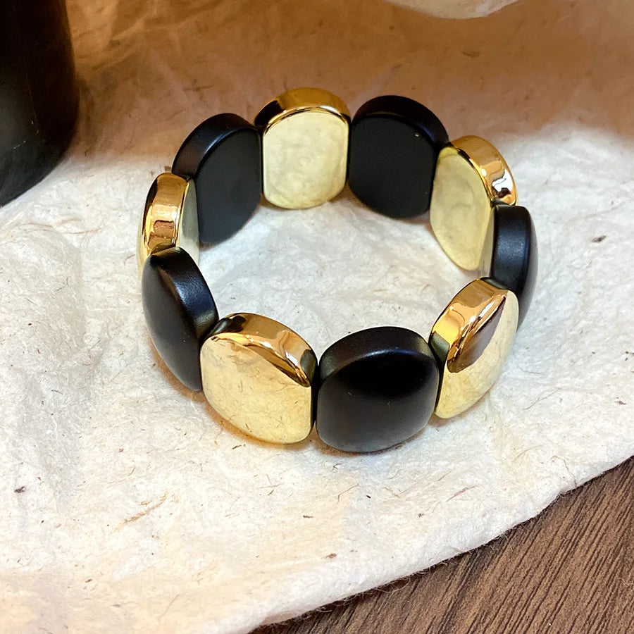 Multi-style Round Splicing Elastic Rope Resin Bracelets