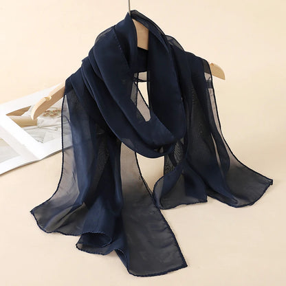 Chiffon Long Silk Scarf Turban