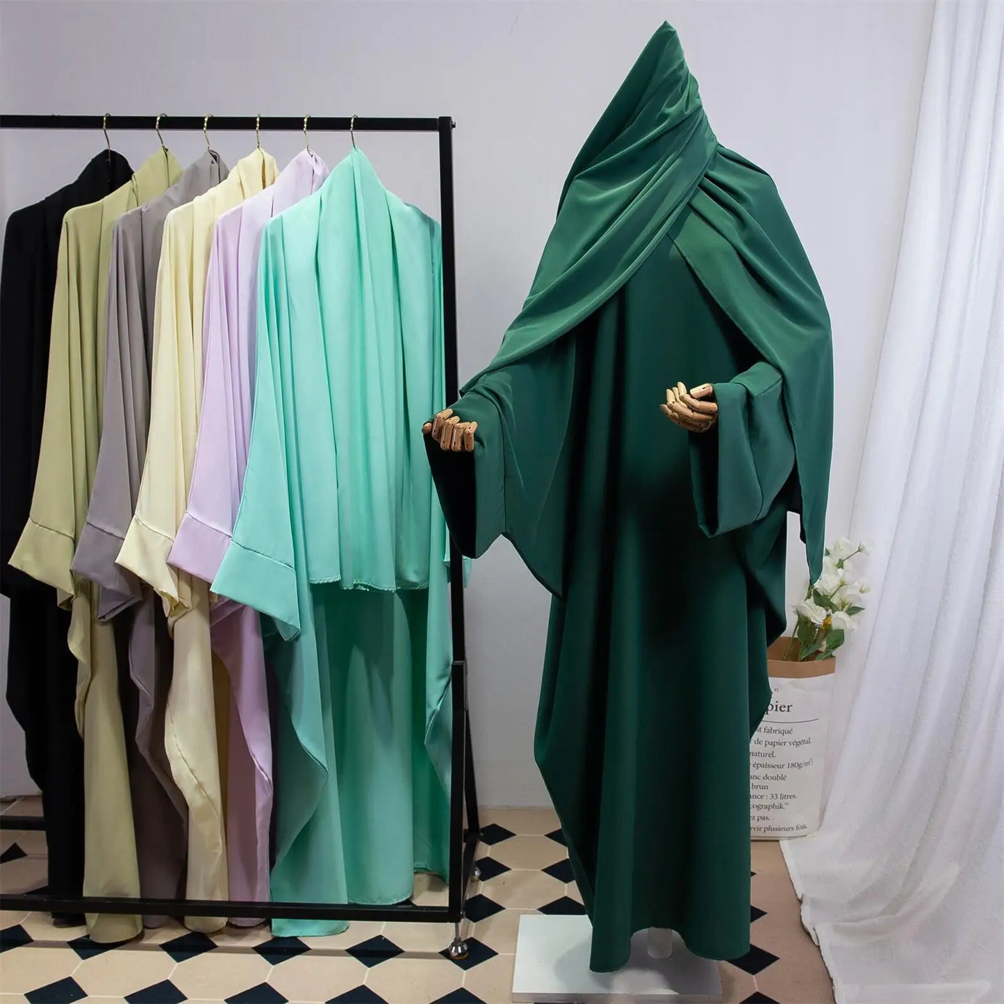 Two Pieces Muslim Abaya Jilbab Islamic