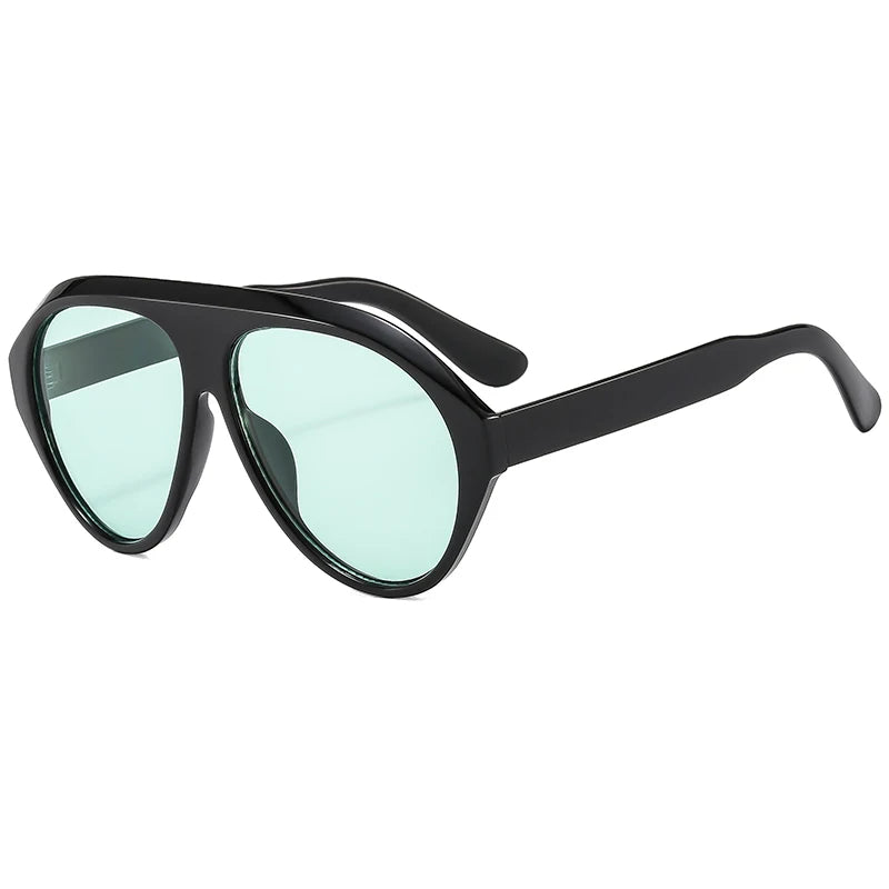 Retro Oversized Pilot Oval Multi Color Lens Sun Glasses