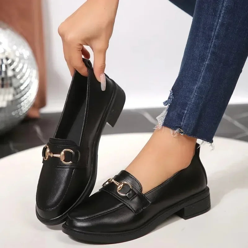 Flat Round Head Small Leather Shoes