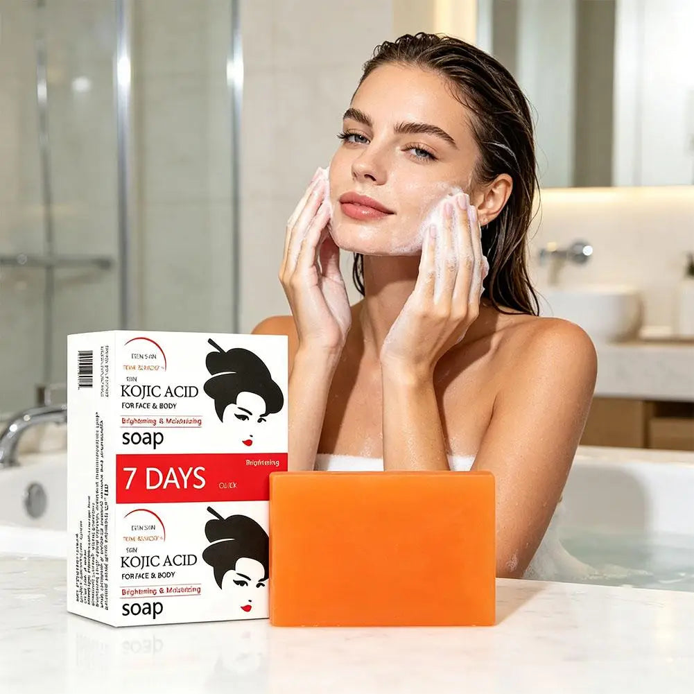 Handmade Kojic Acid Soap for Face & Body Deep Cleansing Oil Control Brighten Skin Tone Bath Soap