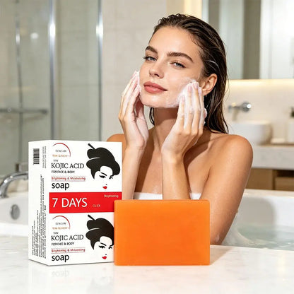 Handmade Kojic Acid Soap for Face & Body Deep Cleansing Oil Control Brighten Skin Tone Bath Soap